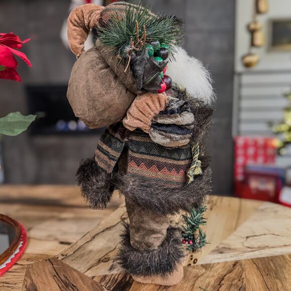 Rustic Old World Woodland Mountain Man Santa Tabletop Christmas Decor , 16”H - Picture 2 of 12